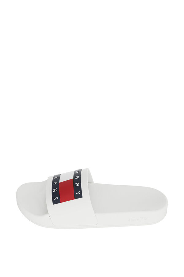 Springfield Men's ESSENTIAL Tommy Jeans sliders in white white