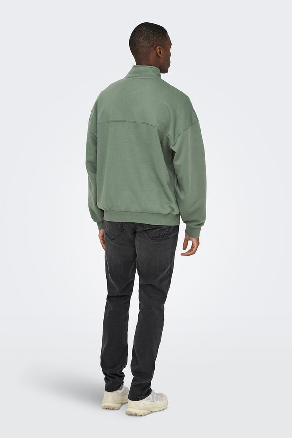 Only & Sons Sudadera con cremallera. verde