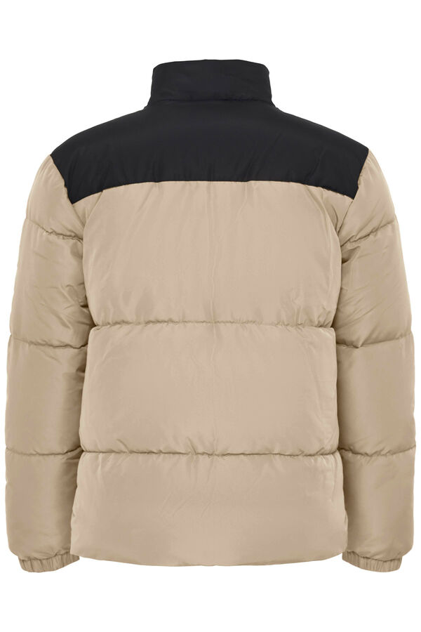Blend Two-tone puffer jacket beige