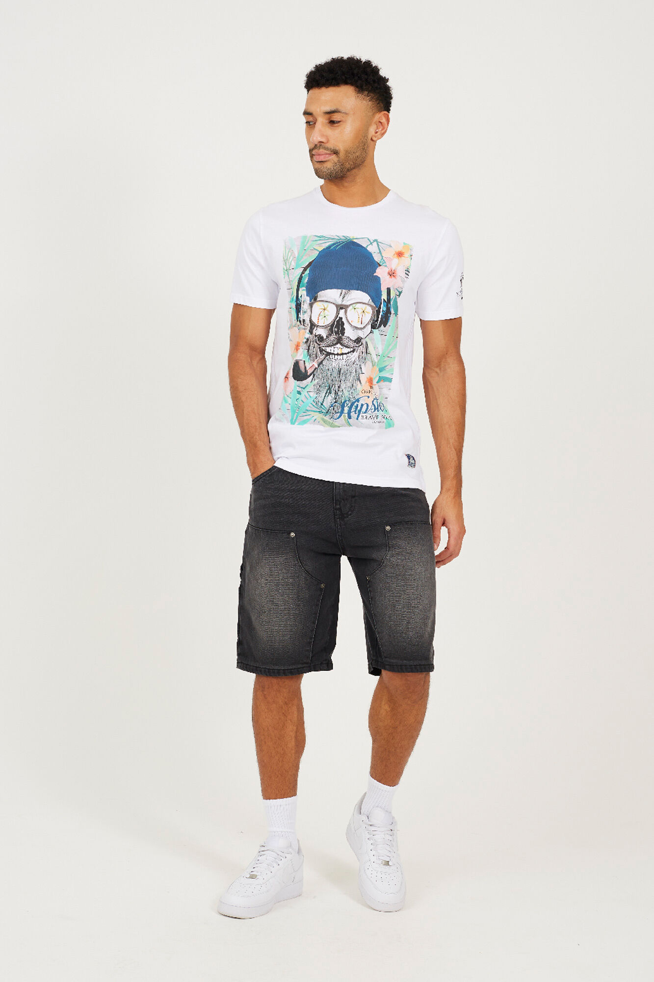 Brave Soul T-shirt caveira de manga curta