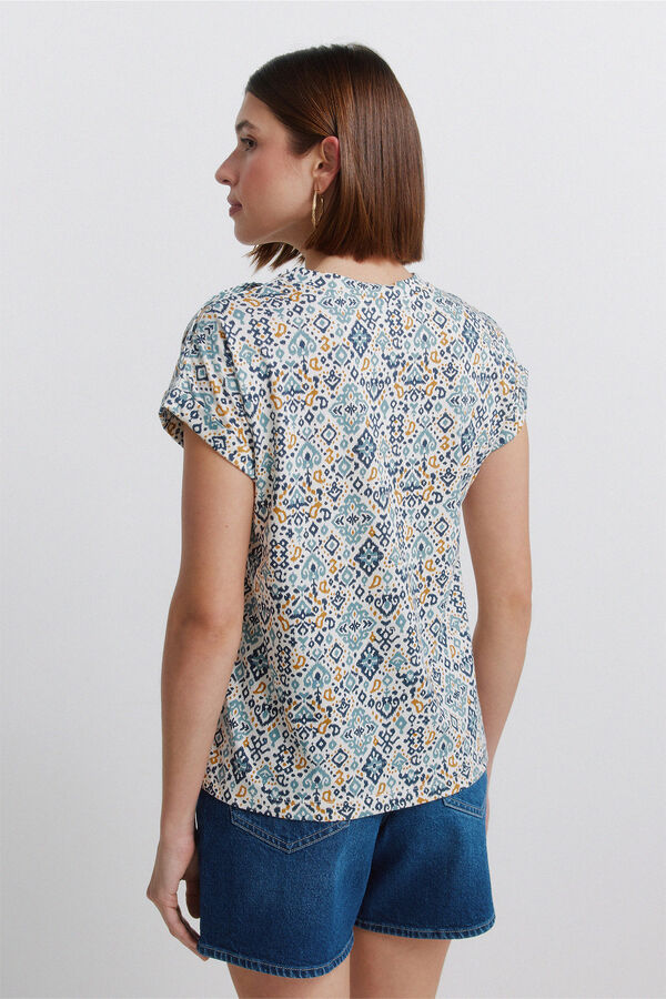 Springfield Printed button T-shirt white