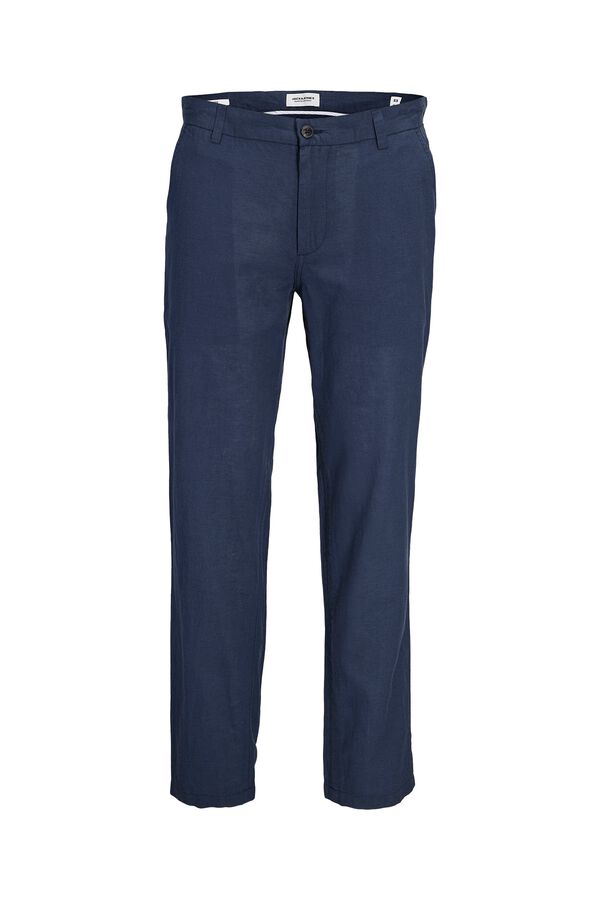 Jack & Jones Linen regular chinos blue