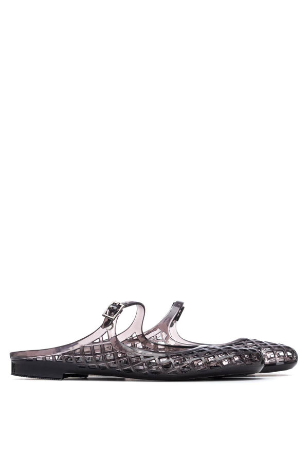 XTI Bailarina goma destalonada rejilla negro