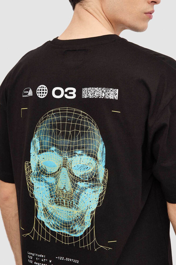 Springfield Skull print T-shirt crna