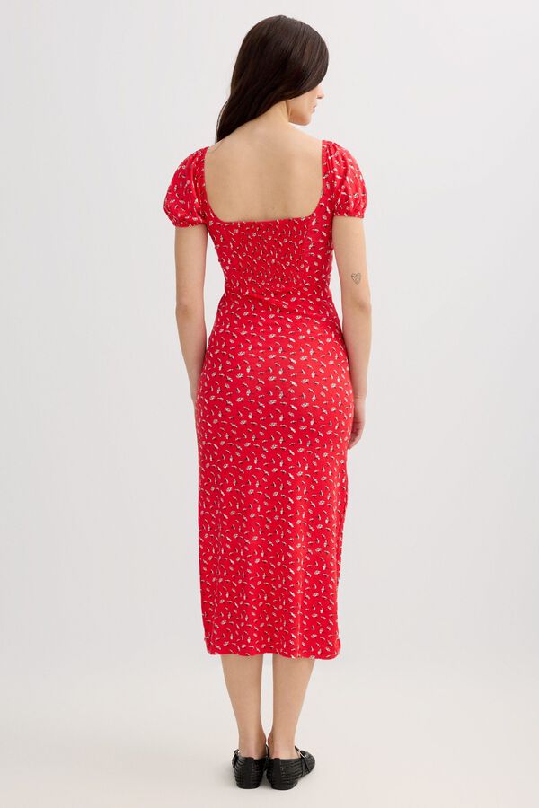 Inside Short sleeve midi dress red