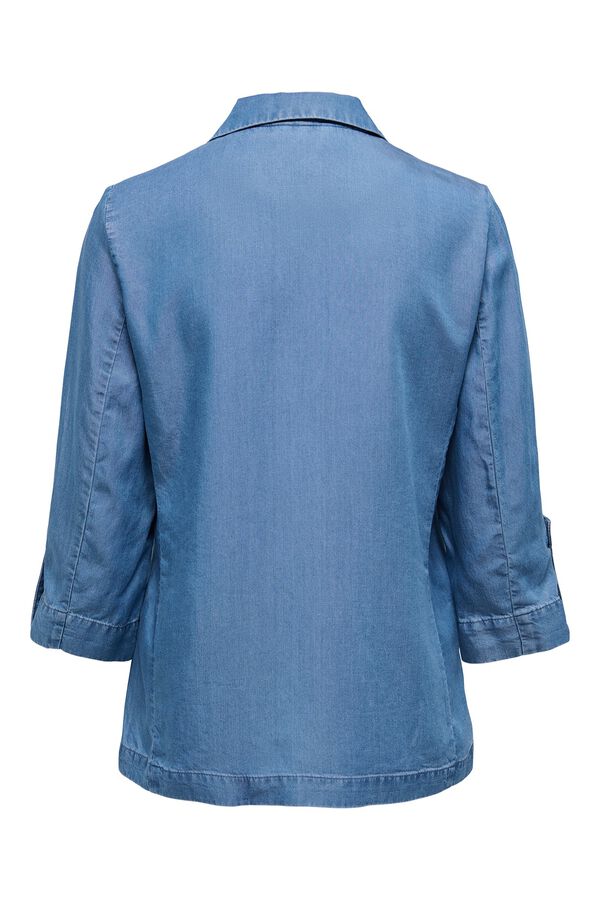 Only Offener Tencel-Blazer Blau