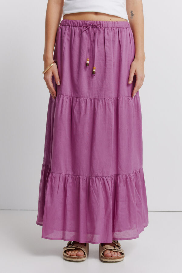 Springfield Jupe midi &agrave; volants rose