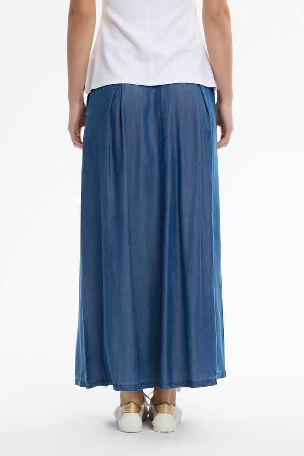 Inside Denim-effect midi skirt blue