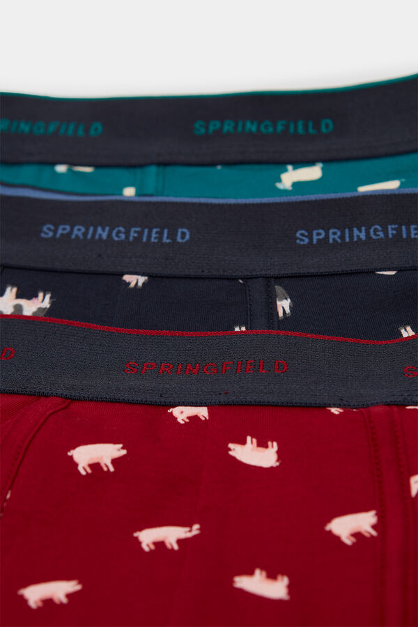 Springfield 3-pack farm motif boxers blue