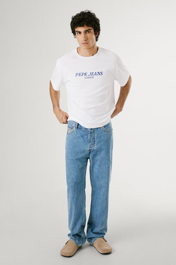 Pepe Jeans short sleeve shirt with logo and back print. white