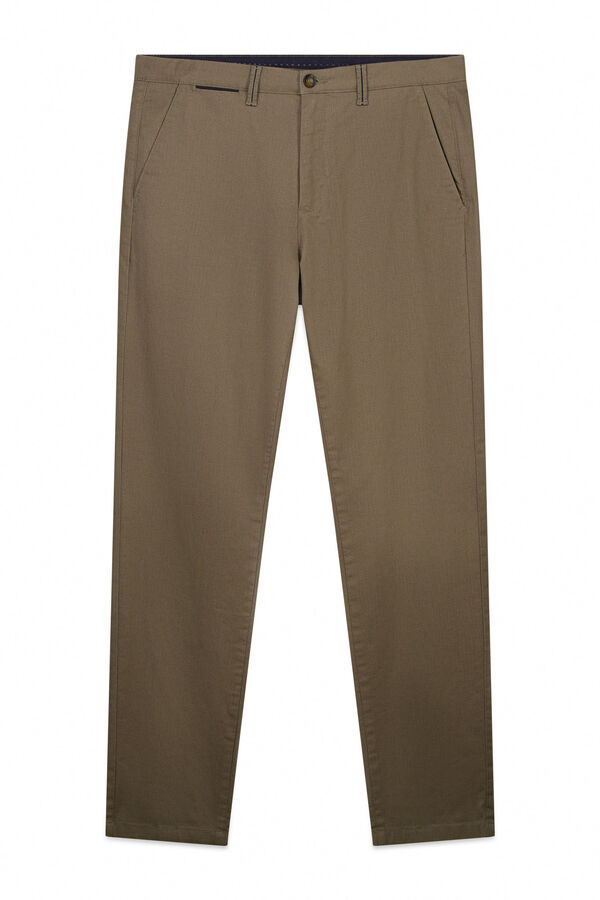 Springfield Micro-printed slim fit chinos nude