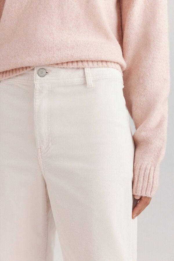 Springfield Pantalon en velours c&ocirc;tel&eacute; large marron