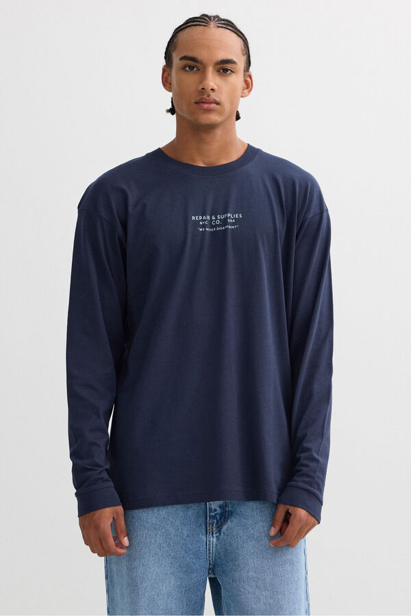 Inside Camiseta de manga larga azul