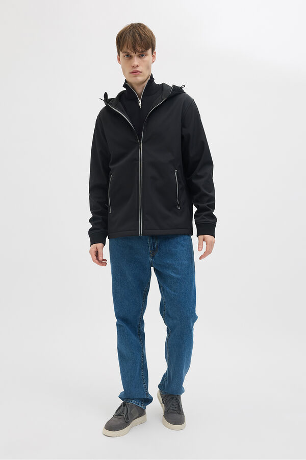 JJ REBEL Camisola com gola na fecho-&eacute;clair preto