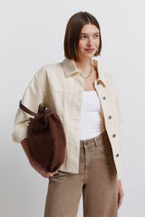 Springfield Casaco oversized em denim castanho