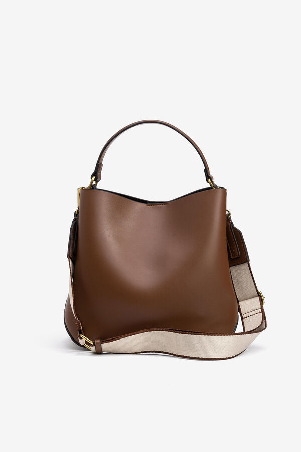 Springfield Leather Effect Bucket Bag brown