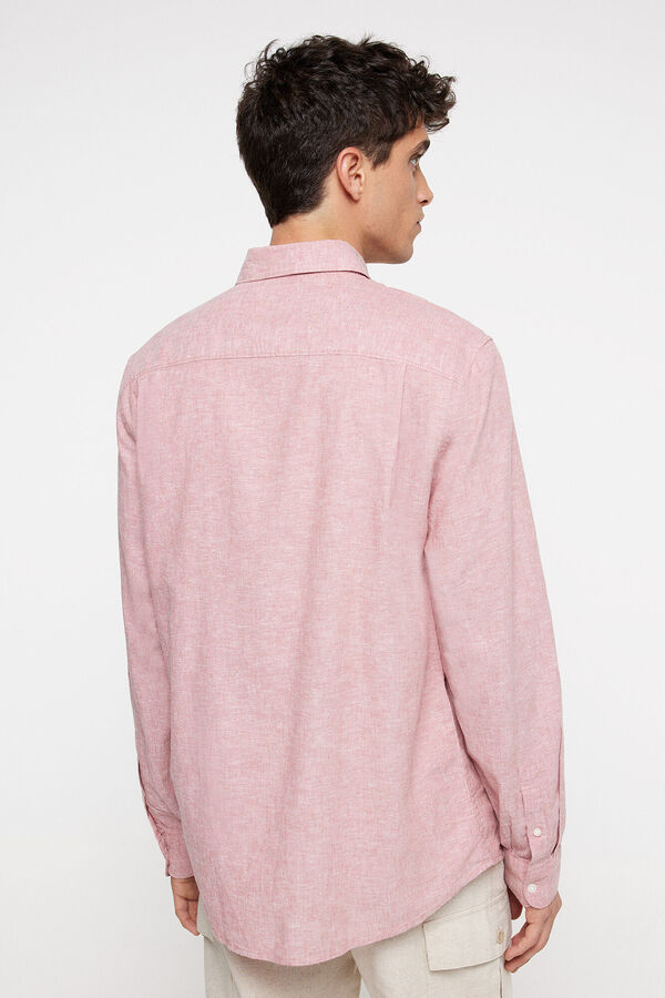 Springfield Colourful linen shirt pink