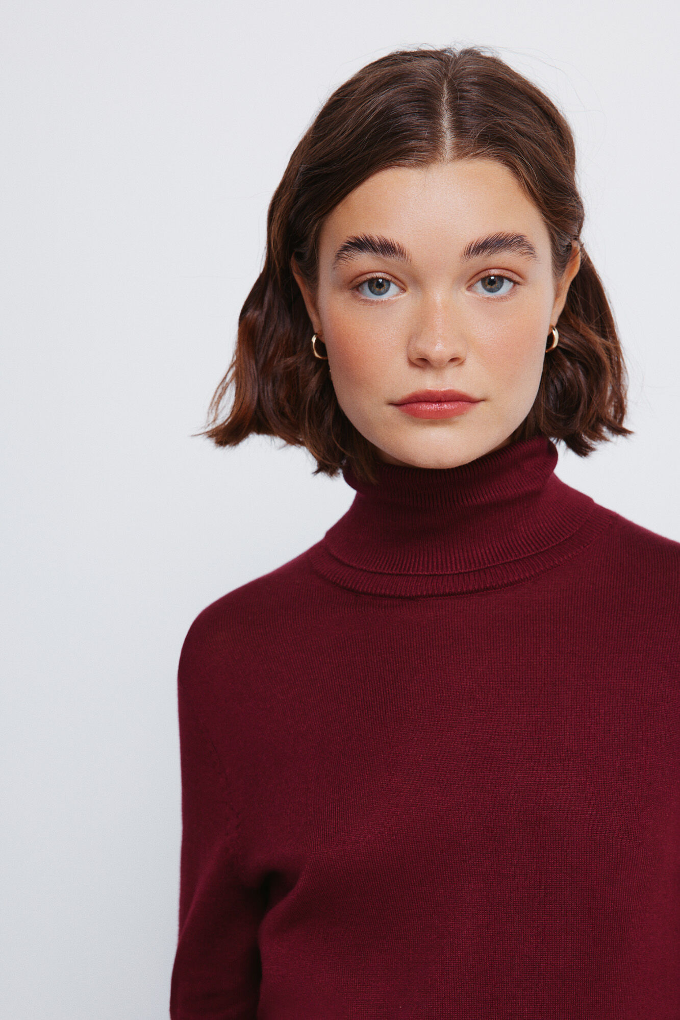 Springfield high neck jumper with buttons and cuffs