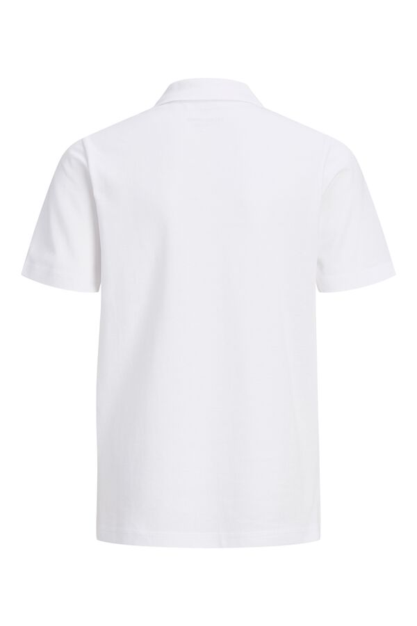 Jack & Jones Junior Plain cotton regular fit polo shirt white