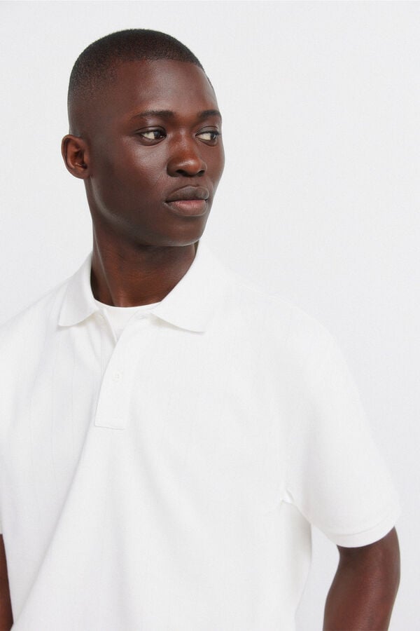 Springfield Striped regular fit polo shirt beige