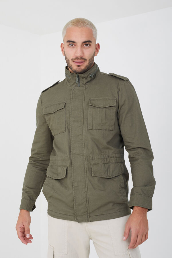 Brave Soul Chaqueta multibolsillos gris