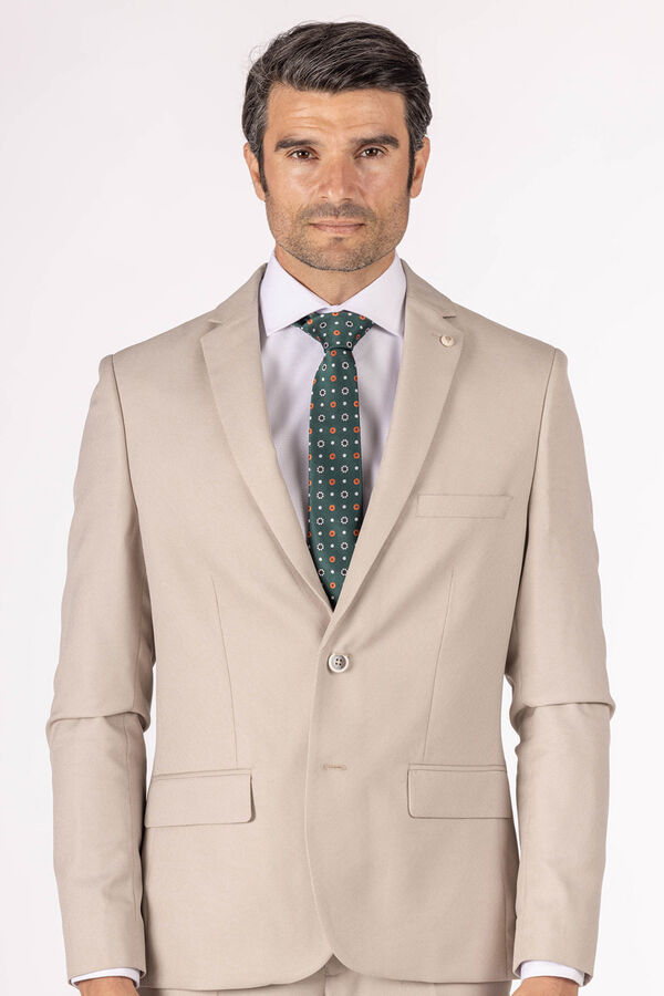 Celopman Chaqueta de Traje Beige blanco