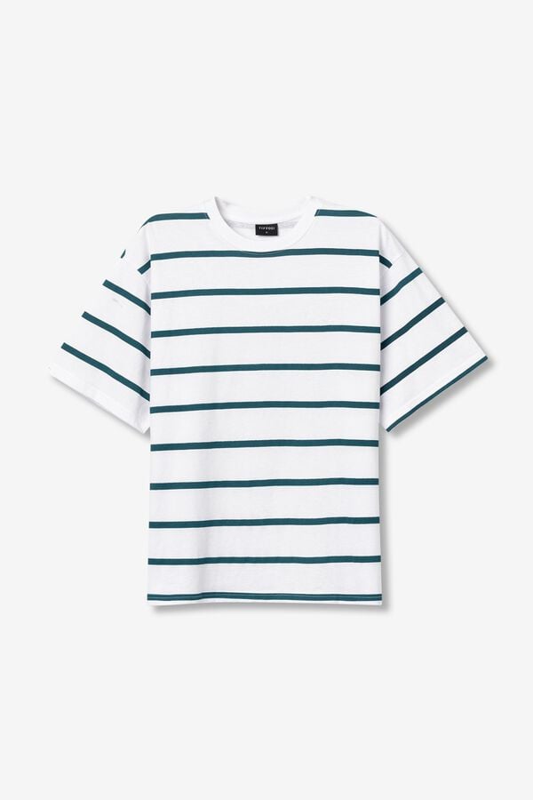 Tiffosi Young Camiseta rayas relaxed white