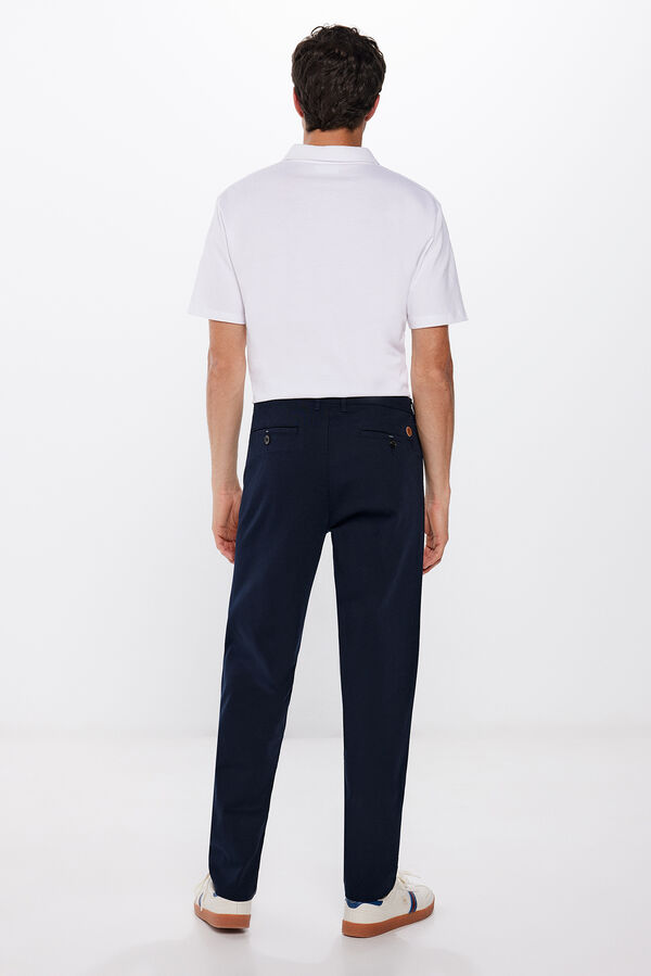 Springfield Pantalon chino couleur comfort slim fit bleu