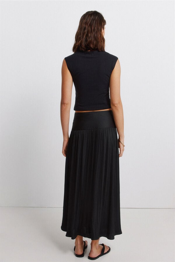 Springfield Pleated midi skirt black