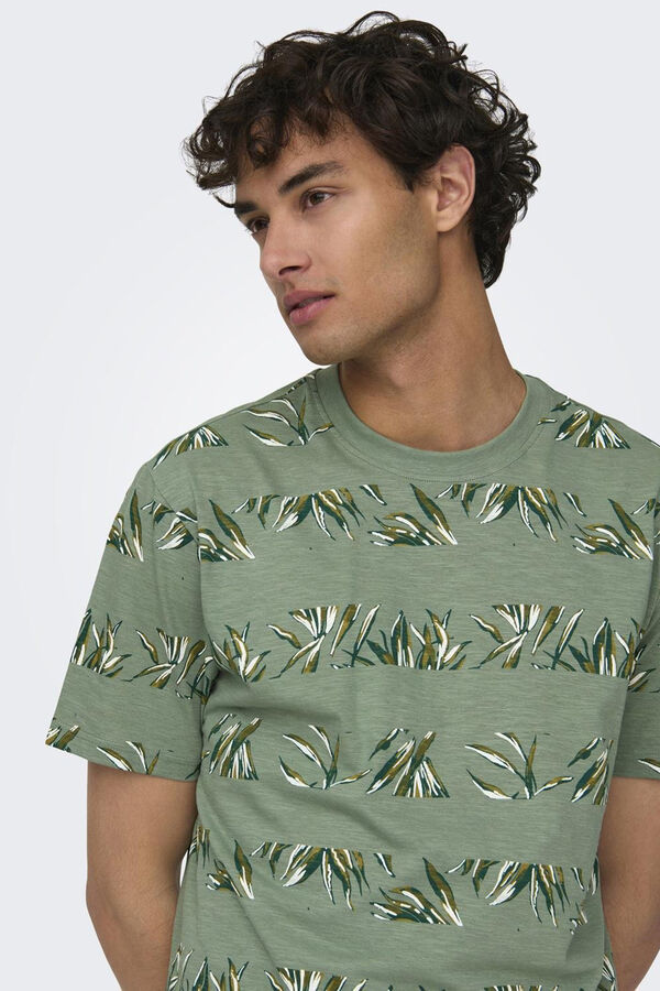 Springfield Palm print T-shirt zelena