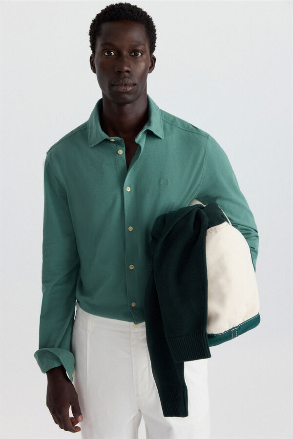 Springfield Camisa de piqu&eacute; verde