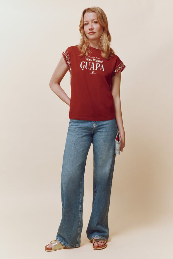 Springfield "I'll be late, but I'll be beautiful" T-shirt red