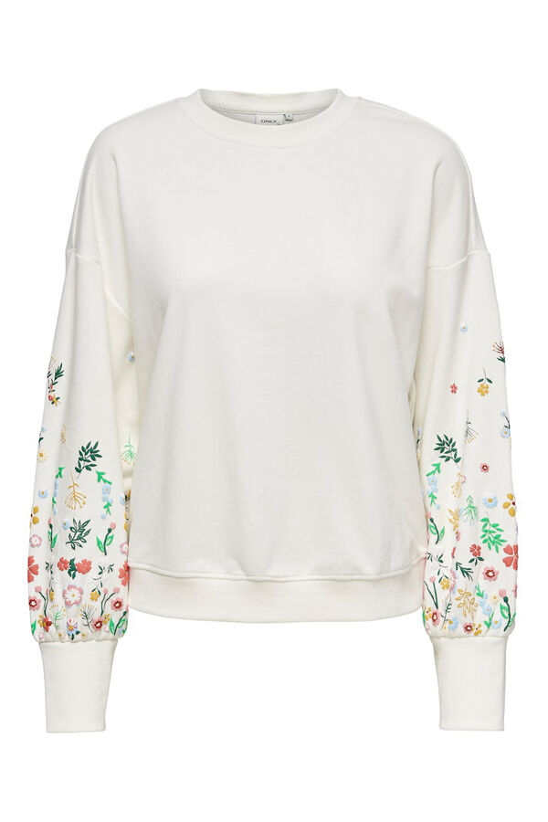 Only Sudadera cuello redondo blanco
