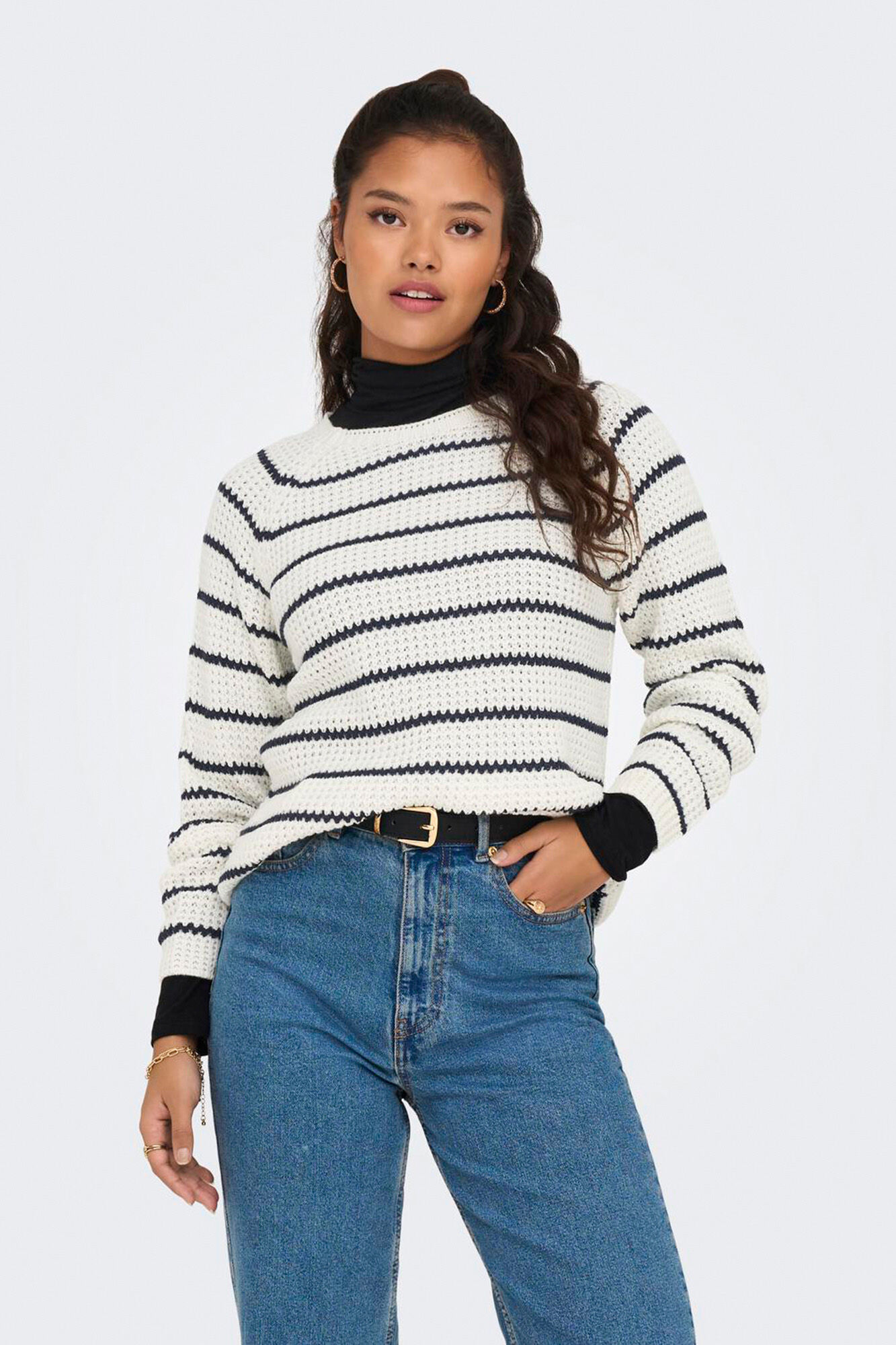 JDY lang&auml;rmelig Raglanpullover mit Rundhalsausschnitt