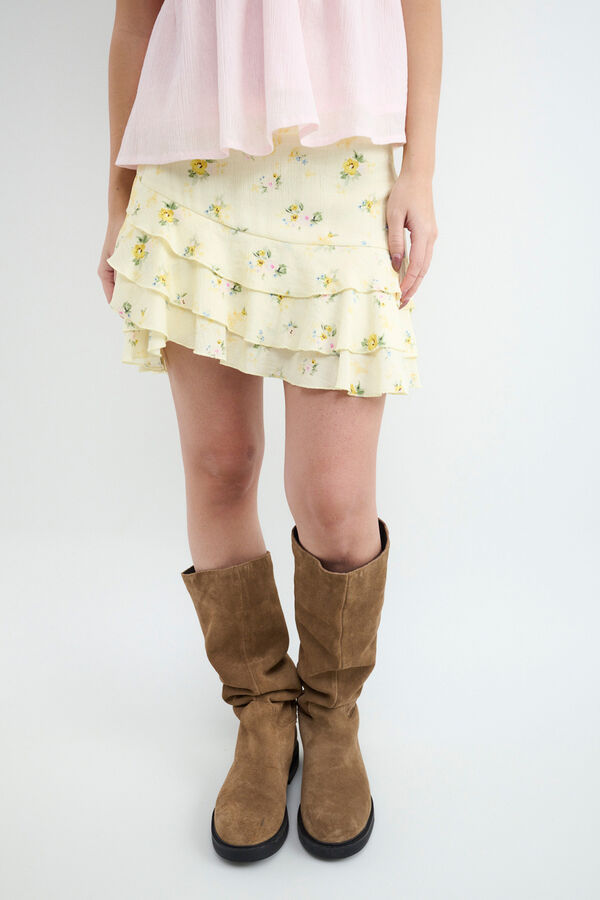 Balmohk Minifalda estampado flores amarillo