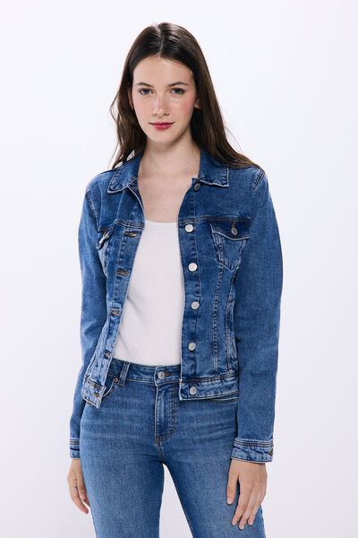 Springfield Cotton denim jacket steel blue