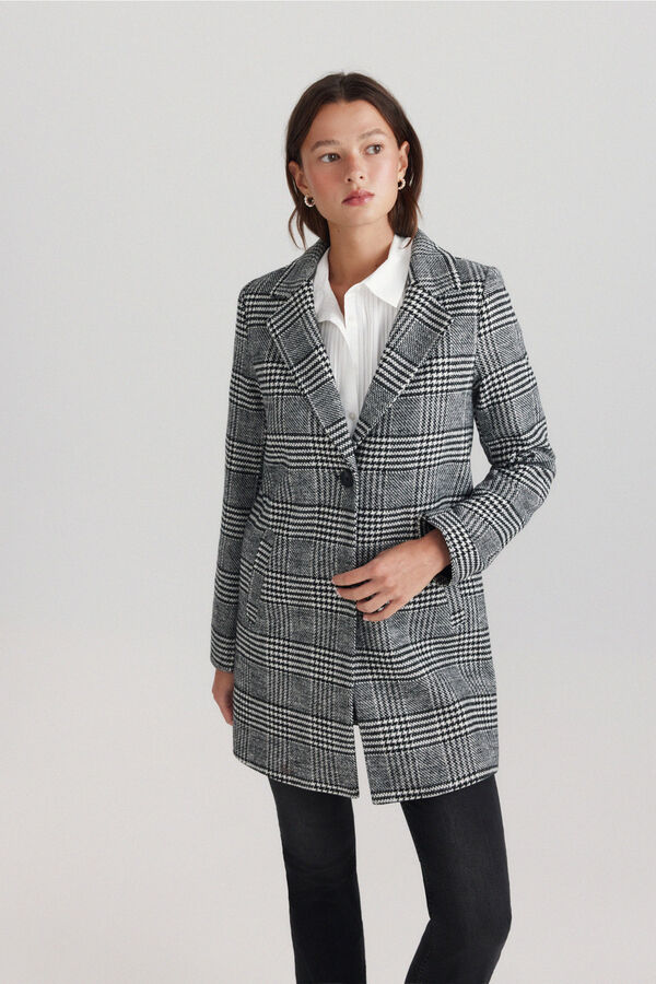 Springfield Plaid midi coat black