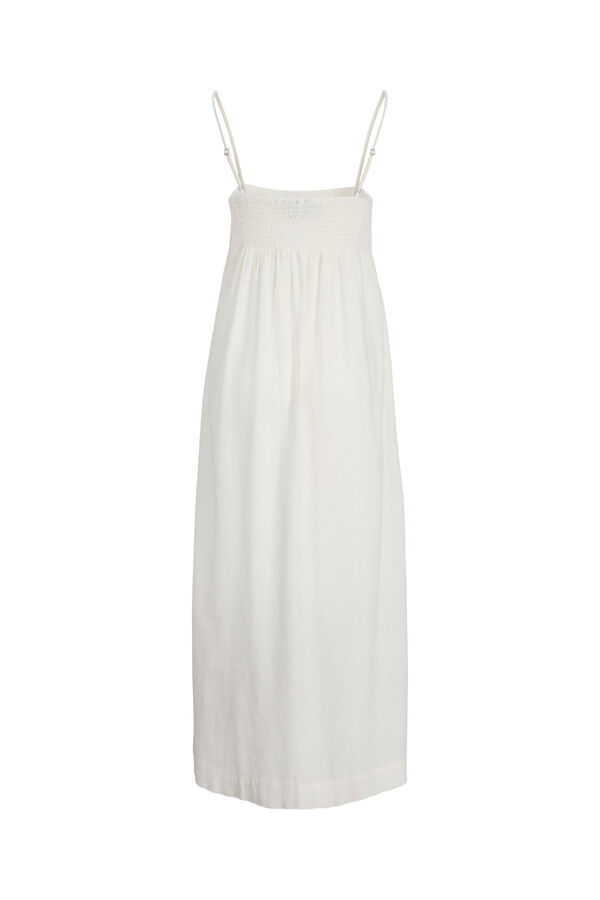 Jack & Jones Vestido largo lino blanco