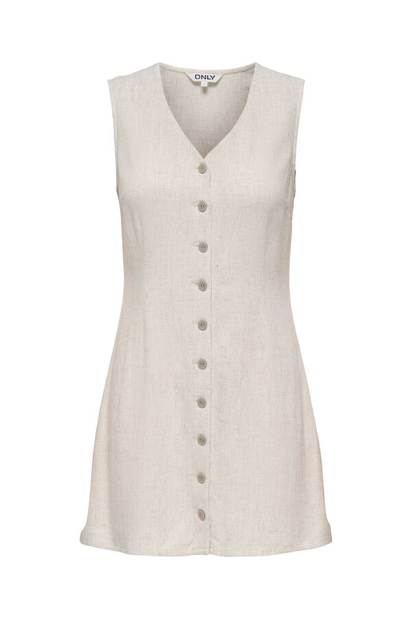 Only Vestido corto de lino beige