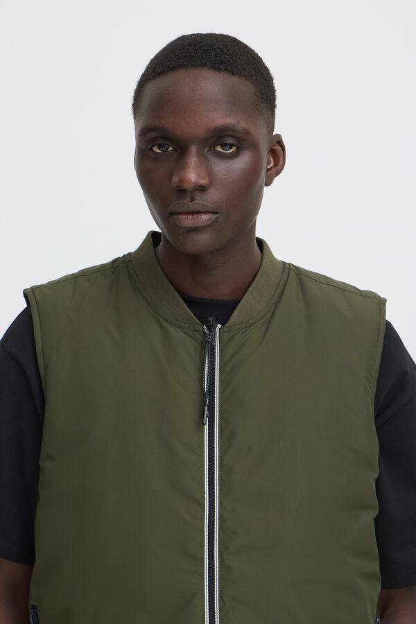 Blend Reversible puffer gilet beige