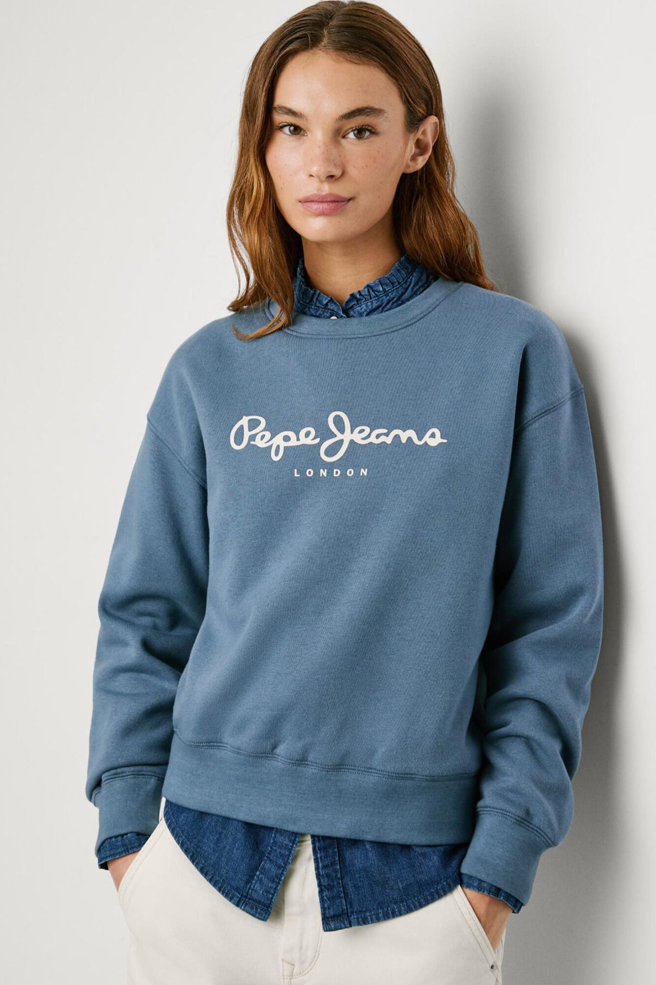 Pepe Jeans Sweatshirt Gola Redonda Com Logo