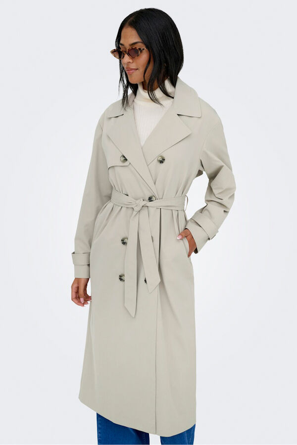 Only Long with belt trench coat printed