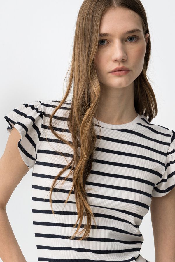 Tiffosi Short-sleeved striped T-shirt brown