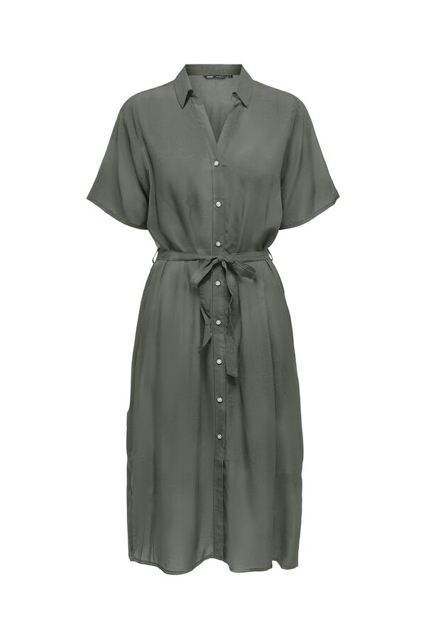 Only Carmakoma Vestido camisero estampado talla grande kaki