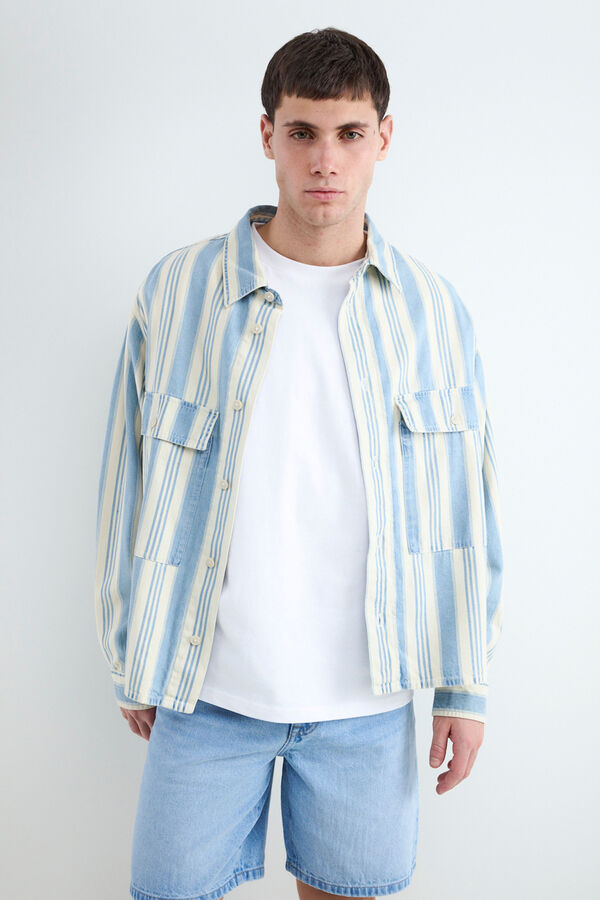 Balmohk Camisa de manga comprida cropped azul