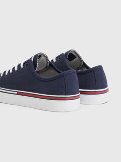 Springfield Canvas lace-up low cut trainer navy