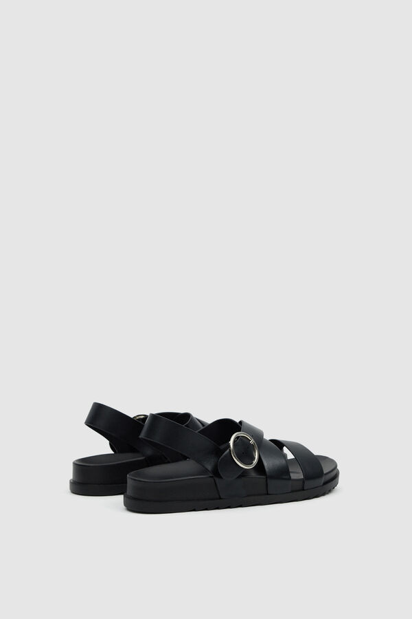 Inside Flat sandal with crossed straps black