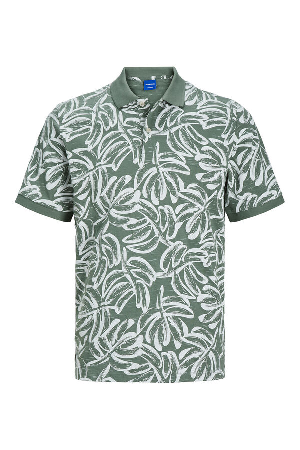Springfield Printed short-sleeved polo shirt green