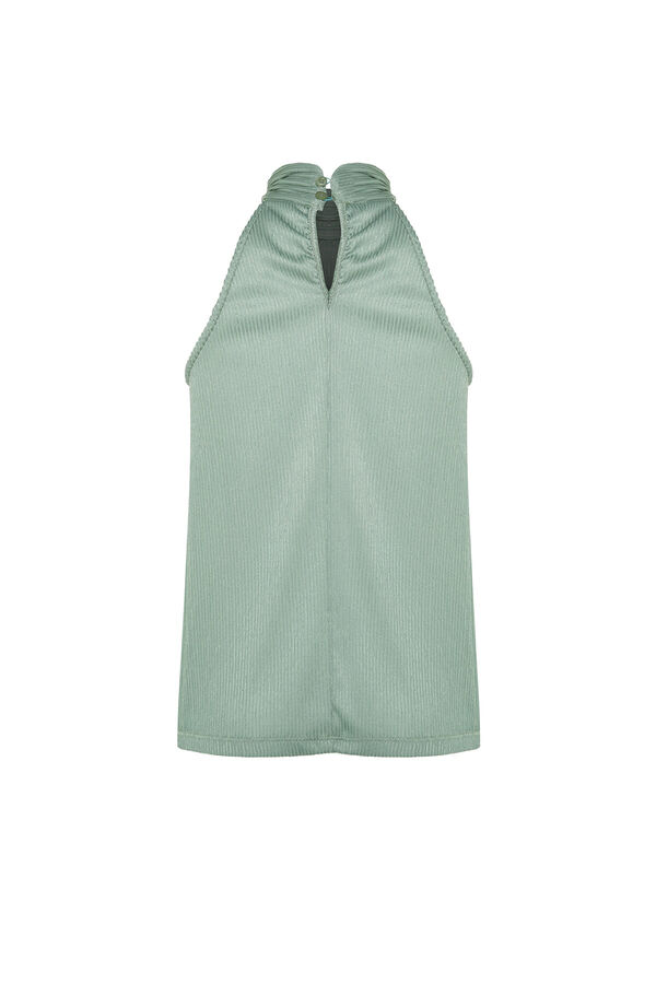 Trendyol Top satinado halter verde