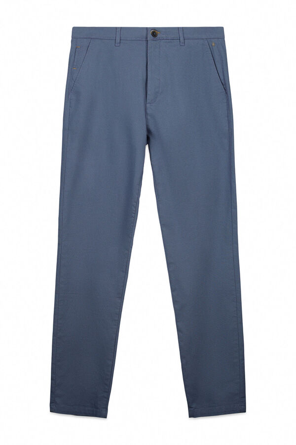 Springfield Slim fit micro-print trousers blue